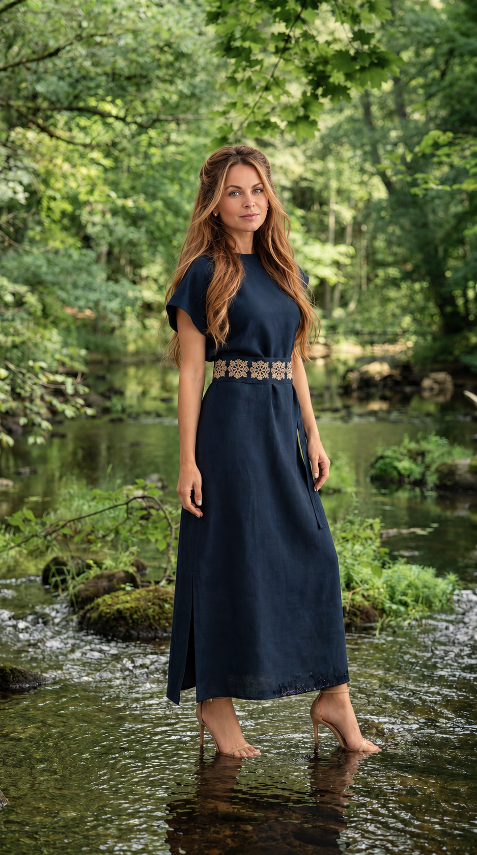 Linen Dress “Deep Flow”